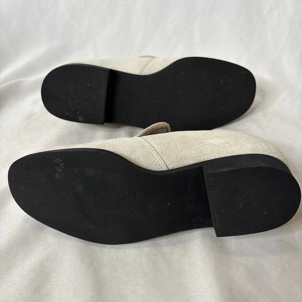 Hush Puppies 6M Women's Suede Tassel Loafers Bone‎ Slip On